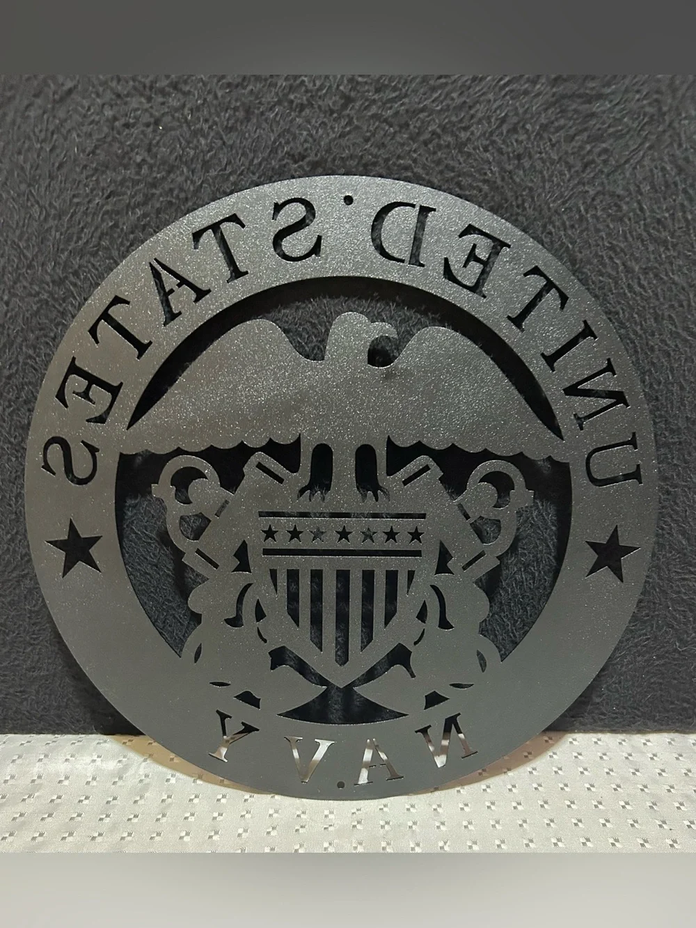 Metal Sign US Navy Die Cut Insignia Hanging Art 11.5” Diameter
